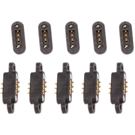 5 paires de connecteurs magnétiques à ressort à broches Pogo, pas de 2,3 mm