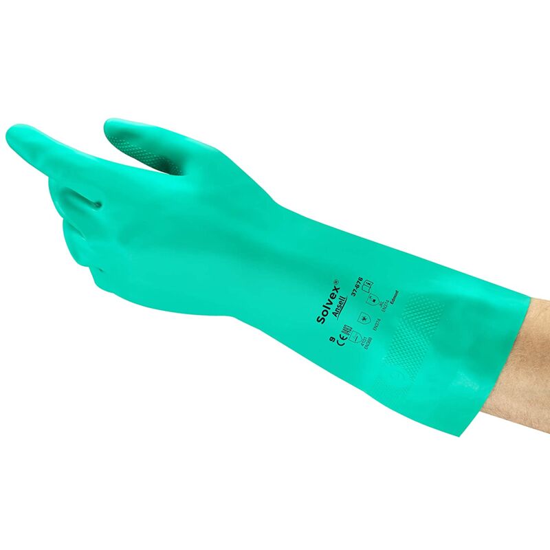 5 paires de gants de ménage - nitrile solvex 37-676 - couleur vert - taille 10 - xl