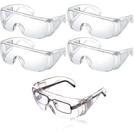 5 paires de lunettes de sécurité, anti-gouttelettes, protection oculaire, anti-poussière, transparentes, anti-buée, pour un usage quotidien, bricolage, laboratoire, soudage et polissage.