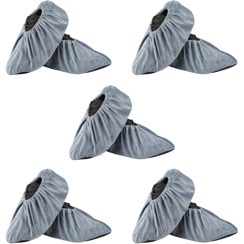 5 paires de surchaussure couvre, convient aux adultes avec des pointures 37 à 43 - gris