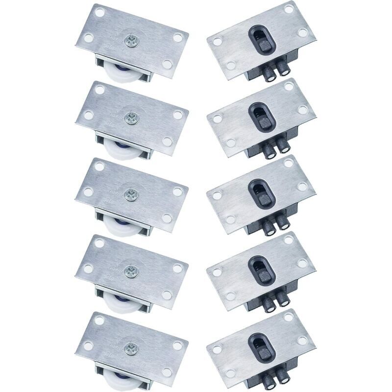 5 paires Galet de Roulement de Porte Coulissante Roues à Rouleaux pour Meubles de Fenêtre Anti-rouille Muet Pas Facile à Porter pour Armoire Armoire