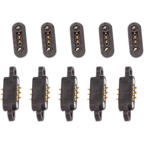 5 Pairs Spring Loaded Magnetic Pogo Pin Connector 3 Positions Magnets Pitch 2.3MM Through Holes Male Female Probe