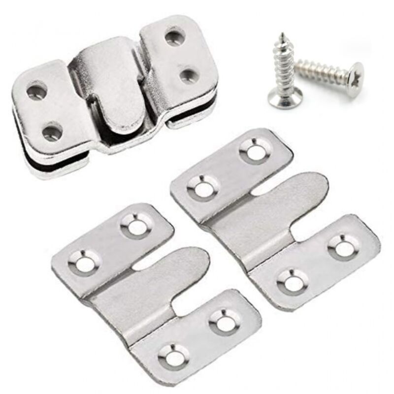 5 Pairs,With Screws) Picture Frame Hook, Furniture Connector Flush Mount Bracket, Wall Mounted Solid Metal Photo Hanger for Fixing Picture, Image or