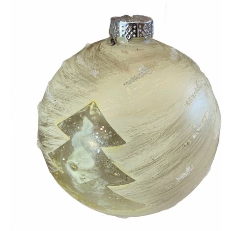 5 palline per albero di natale in vetro oro con albero da Ø 10 cm pendaglio decorato