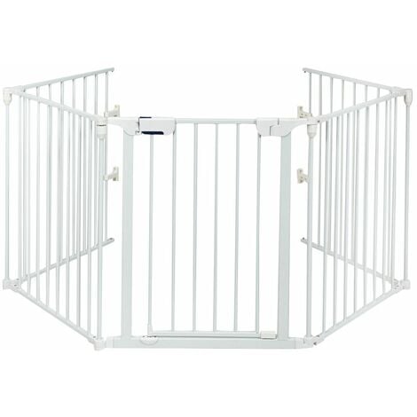 COSTWAY 5 Panel Fireplace Fence Baby Pet Safety Gate Playpen Adjustable Room Divider