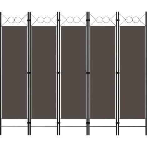 5-Panel Room Divider Anthracite 200x180 cm vidaXL