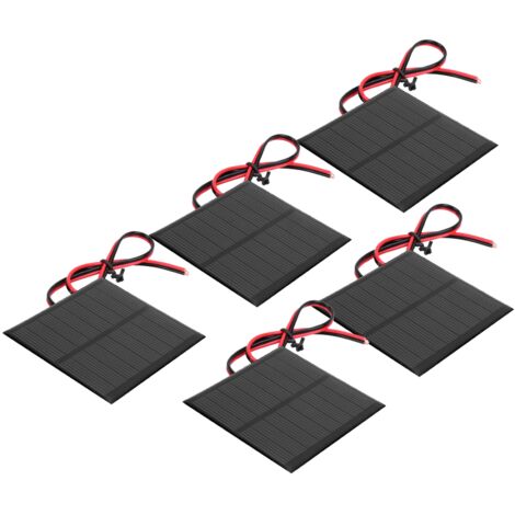 5 panneaux solaires polycristallins 4V 160mA avec câbles 30cm pour recharger batteries
