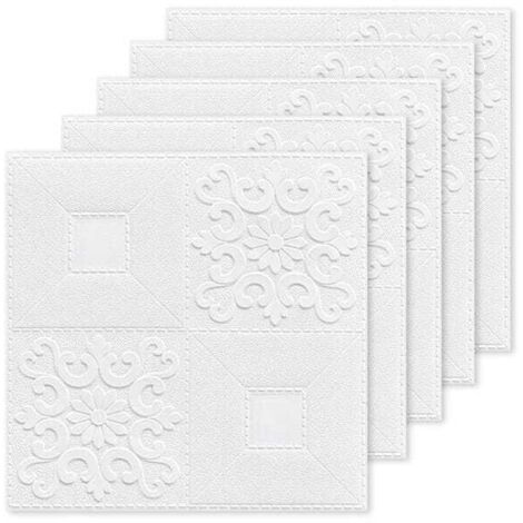 5 Pannelli 3D Adesivi Effetto Piastrella 35x35cm – Carta da Parati Impermeabile