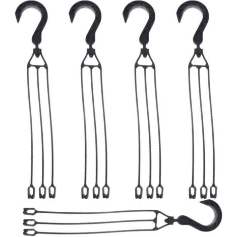 5 paquets Chaîne de suspension en plastique pour Pots de fleurs, crochet de panier suspendu rotatif à 360 °, support de Pot de fleur (noir)
