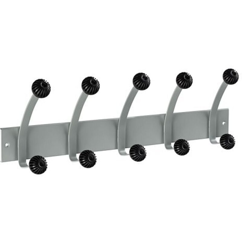 Unilux - 5 patères murales doubles métal et plastique