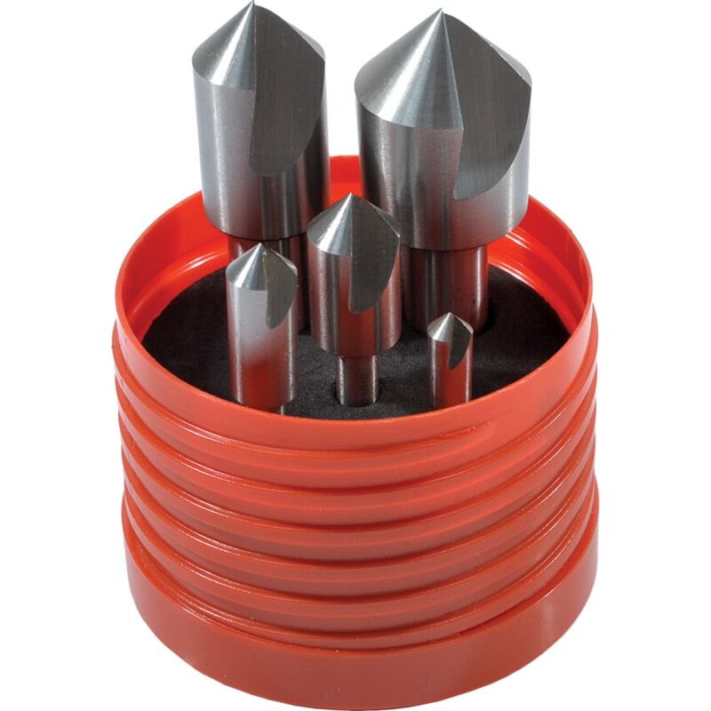 5-Pce 90DEG HSS Single Flute Countersink Set - Sherwood