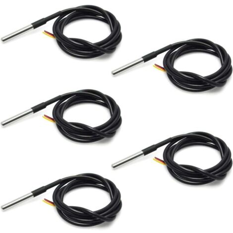 5 PCS 18B20 Capteur de température étanche Thermocouple Thermomètre 1 M avec câble Thermique de résistance Thermique