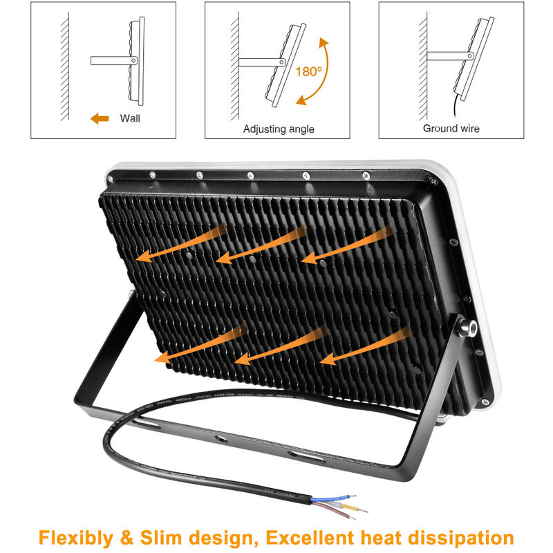 

5 PCS 200W LED Luz de inundación Impermeable Super brillante Luces de seguridad para patio Jardín Jardín