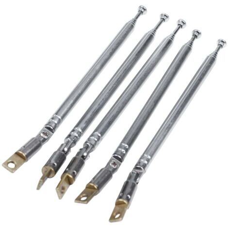 5 Pcs 32cm Longueur Section Antenne Telescopique AM FM Radio 180 Degree