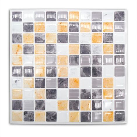 5 Pcs 3D Mosaic Tile Stickers DIY Waterproof PVC Self Adhesive Wall Stickers Tile Stickers for Home Kitchen