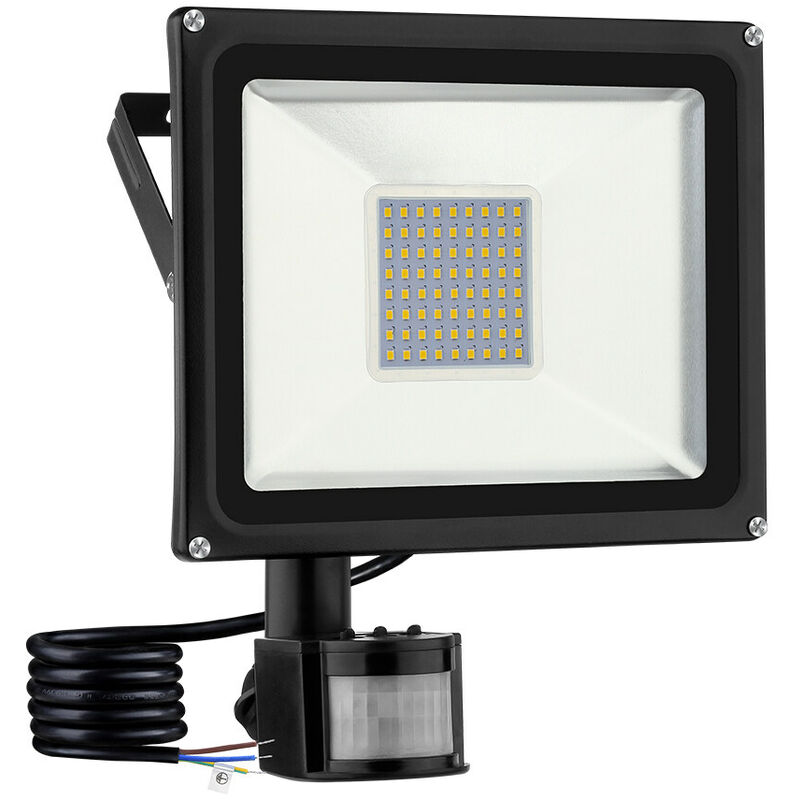 

5 PCS 50W LED Floodlight SMD Lámpara de exterior Mit Bewegungsmelder Blanco cálido