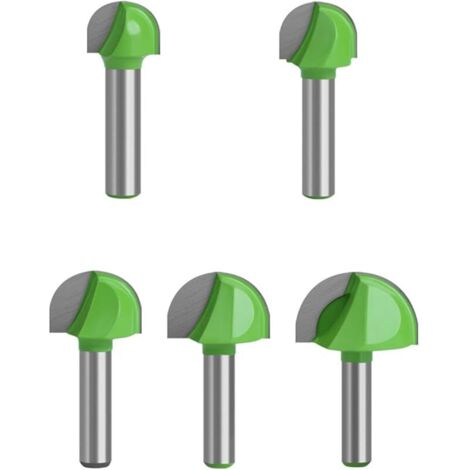 5 Pcs 8mm Tige Routeur Core Box Bits CNC Fraise à Rainure Ronde Outils à Bois (Ø 16/18/22/25/32 mm)