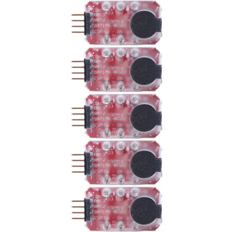 5 Pcs Alarme Basse Tension Batterie Lithium avec Buzzer Sonore et Lumineux pour 2S 3S - Détection en Temps Réel
