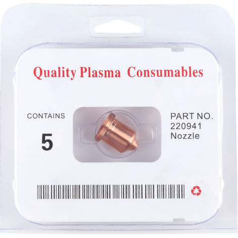 5 Pcs Coupes De Plasma Pointe De Buse 220941 Fit Pour Max65 Plasma Equipement De La Torche De Coupe Consommables Outils à Main 45A