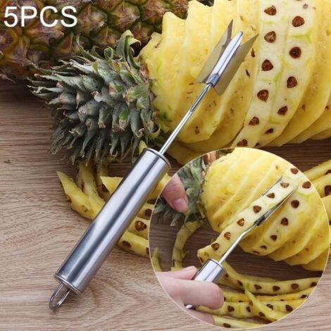 5 PCS cuisine en acier inoxydable ananas couteau à éplucher