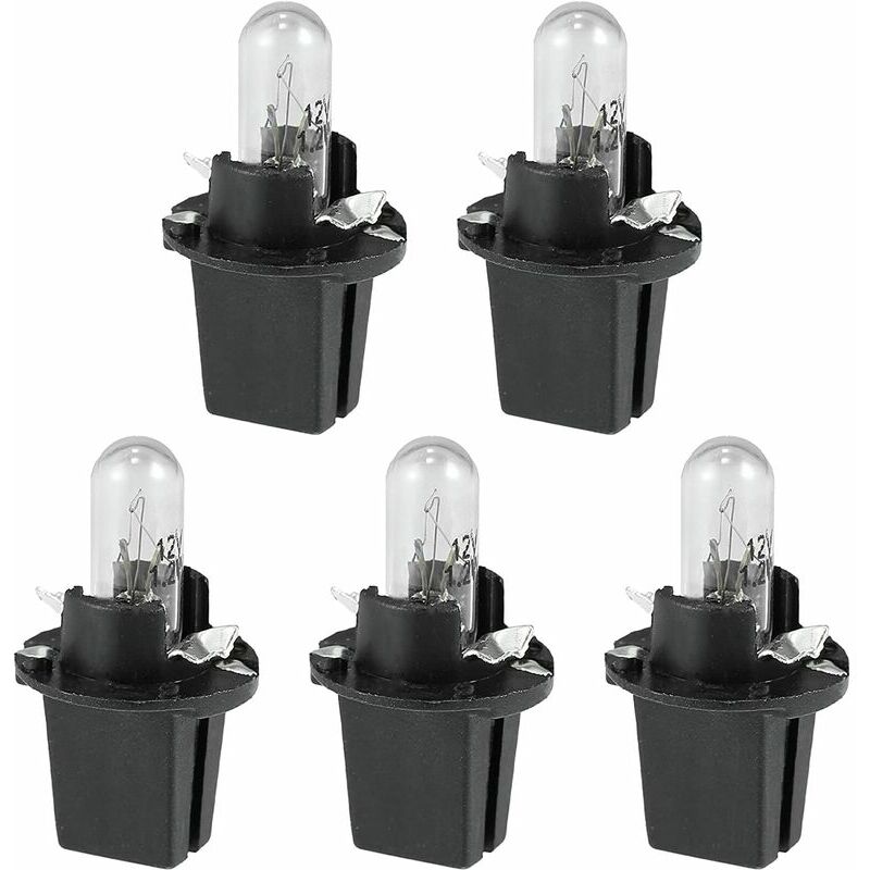 5 Pcs dc 12V 1,2W T5 Ampoule Tableau de Bord Jaune Clair pour Voiture Interne