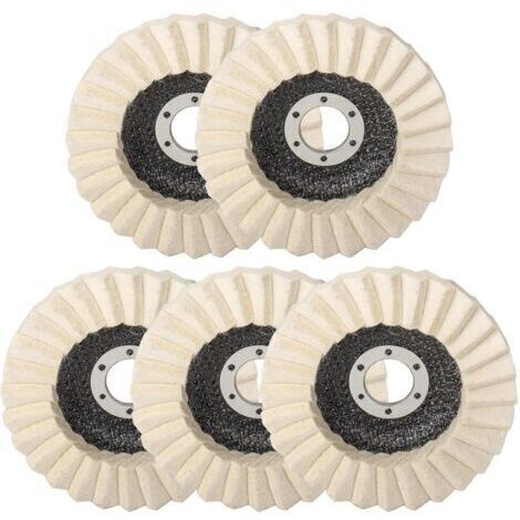 5 Pcs Disque de Polissage en Feutre de Laine, 125mm x 22,2 mm Disque Polissage Feutre, Disque Lamelle Feutre, pour Polissage Verre, Métal