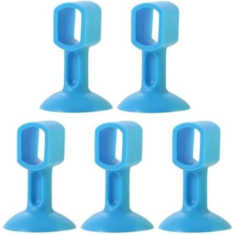 5 Pcs Door Stopper Door Stop, Shockproof Silicone Protector, Suction Cup Wall Stopper Bathroom Boor Anti-Collision Door Suction (Color: Blue)