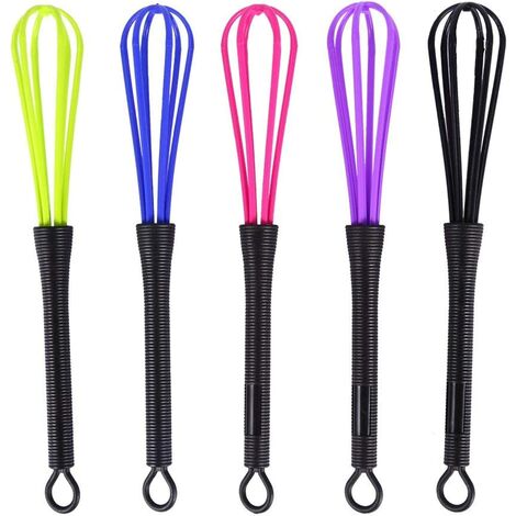 5 PCS En Plastique Fouet Coiffure Fouet En Plastique Fouet Barber Shop Coiffure Cheveux Couleur Crème Fouet Cuisine Flacon Mélangeur Agitateur Outil