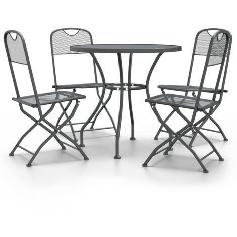 5 pcs Ensemble à dîner de jardin, Meubles à dîner de jardin, Table et Chaises à Manger Maille Métal Anthracite MKPO63064