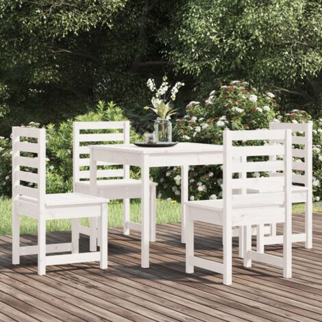 5 pcs Ensemble à dîner de jardin, Mobilier à dîner, Table et Chaises à Manger blanc bois massif de pin MKPO64140