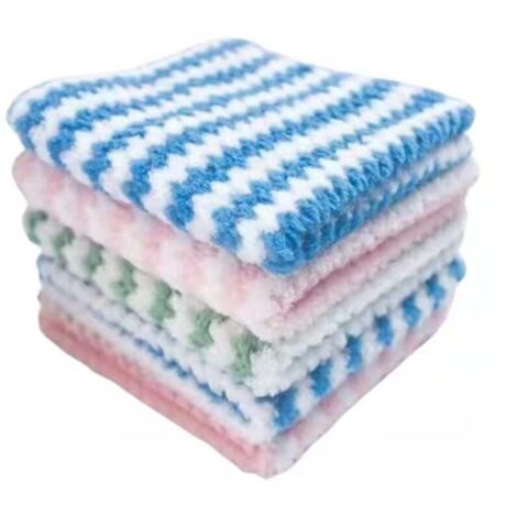 5 PCS Épais Serviette De Cuisine Torchon Ménage Cuisine Chiffons Gadget Microfibre Antiadhésif Huile Table De Nettoyage Chiffon Tampon À Récurer 30X30cm