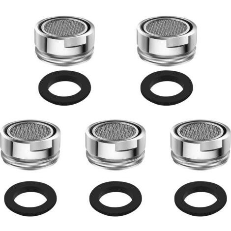 5 PCS Filtre de Robinet avec Joint d\'étanchéité Économiseurs d\'Eau Aérateur Filtre Robinet en acier inoxydable Mousseur Robinet