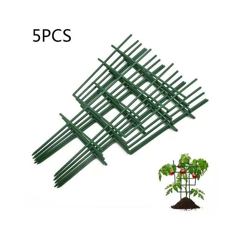 5 pcs jardinage en plastique plante Support rack jardinage grimpant en treillis en t support de plantes support de fleurs - green