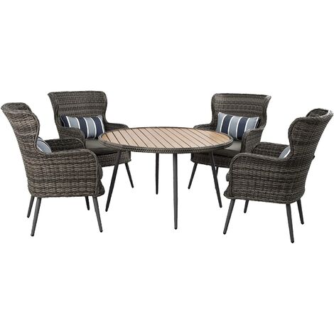 5 PCS Luxury Rattan Dining Set & Table & Chairs Set