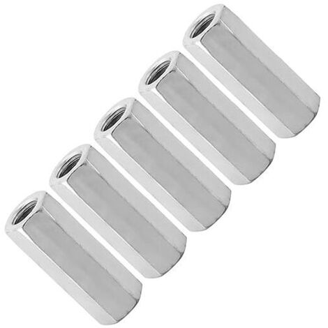 5 pcs M12 Écrou de Tige Longue Hexagonale Manchon Écrou Entretoises Filetées Fixations Vis Zinc Étendu Écrou Hexagonal Vis Fil Fil de Tige de Connexion Capuchon de Connexion Joint Écrou(
