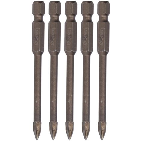 5 Pcs Mèche à Percer Croisée 6mm pour Carrelage, Verre, Céramique, Béton - Tige Hexagonale 1/4" en Alliage Dur