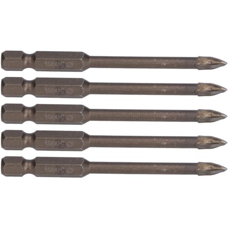 5 Pcs Mèche à Percer Croisée 6mm pour Carrelage, Verre, Céramique, Béton - Tige Hexagonale 1/4" en Alliage Dur
