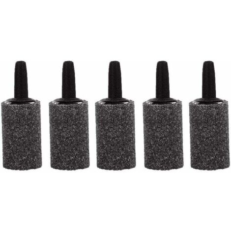 5 Pcs Pierres d'air , Pierre à Air d'Aquarium Cylindre Bulle Diffuseur Airstones pour Pompe à Air Aquarium Hydroponie-Gris-Fei Yu