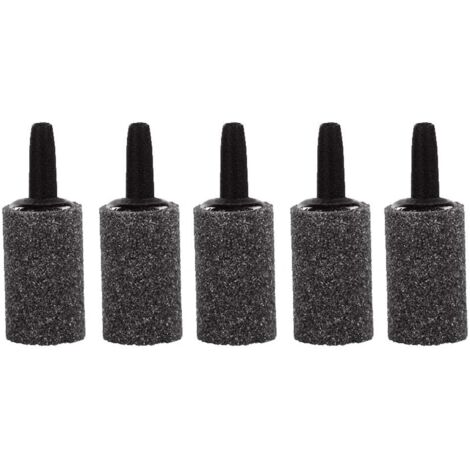 5 Pcs Pierres d'air , Pierre à Air d'Aquarium Cylindre Bulle Diffuseur Airstones pour Pompe à Air Aquarium Hydroponie-Gris-Fei Yu