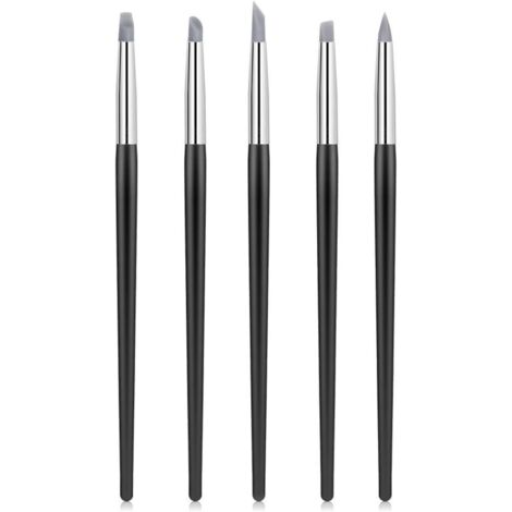 5 Pcs Pinceau SiliCône Flexible Stylo à Sculpture Argile Pinceaux de Sculpture Pour l'argile Shaper Pointes en Caoutchouc Outils de Modelage Bricolage Artisanal pour Gravure Peinture Manucure-Fei Yu