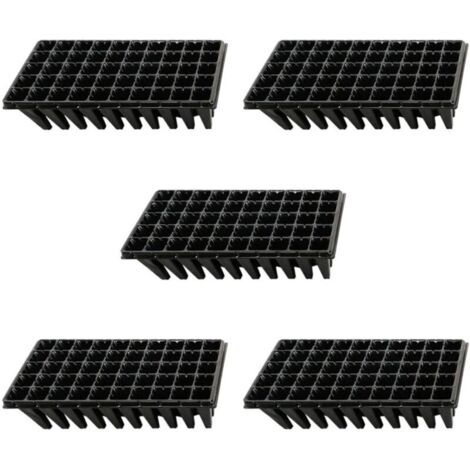 5 Pcs Plateaux de Semences 50 Cellules Semis Plateau de Démarrage Jardinage Germination Plateau Plante Kit de Démarrage pour La Propagation des Semis Noir