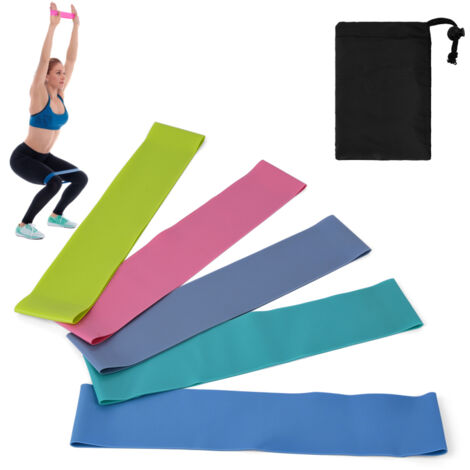Set De 4 Bandes De Résistance élastiques Fitness - 5 à 85 Lbs, Avec Poignées, Ancrage, Housse, Pour Maison