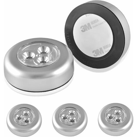 5 Pcs Spots Lampe LED sans Fil, Lampe Autocollante à Piles, Éclairage sous Meuble à Lumière Froid, Lampe de Placard/Dressing/Armoire/Cave/Cuisine/Entrée/Penderie/Vitrine d‘exposition/Bar/Évier
