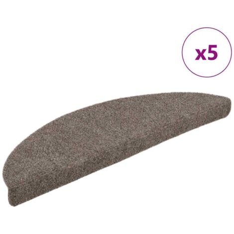 5 pcs Tapis autoadhésifs de marches, Tapis d'escalier, Marchettes D'escalier Crème 56x17x3 cm Aiguilleté MKS21254