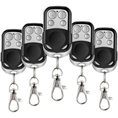 5 Pcs Telecommande Universelle Portail, 433,92 MHz Télécommande Garage sans Fil à 4 Boutons avec Couvercle Coulissant Porte Clés pour Porte Garage Électrique-Crezuo