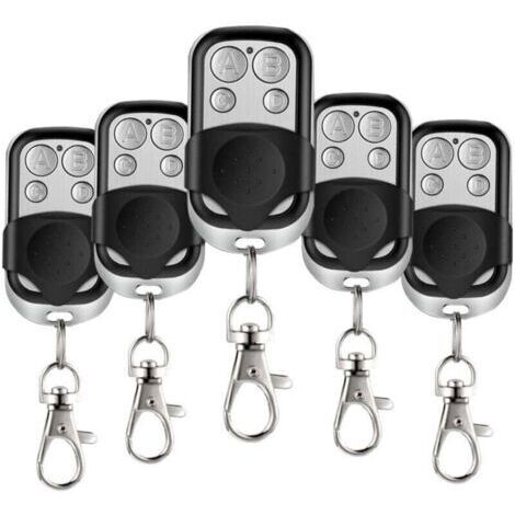 5 Pcs Telecommande Universelle Portail, XU, 433,92 MHz Commande à distance Garage sans Fil à 4 Boutons avec Couvercle Coulissant Porte Clés pour Porte Garage Électrique -