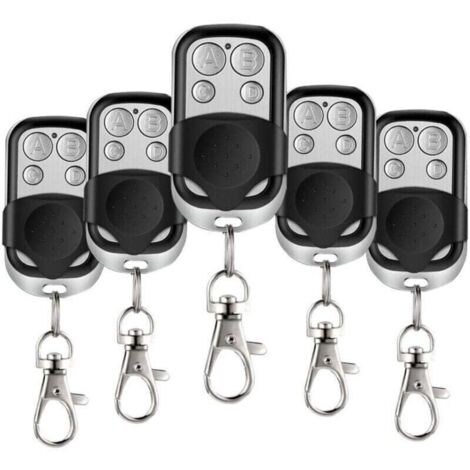 5 Pcs Telecommande Universelle Portail, XU, 433,92 MHz Commande à distance Garage sans Fil à 4 Boutons avec Couvercle Coulissant Porte Clés pour Porte Garage Électrique --Crezuo