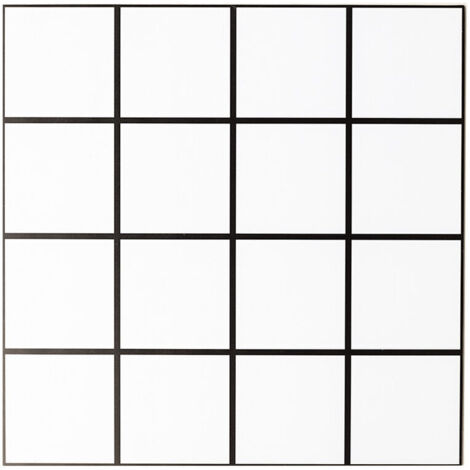 5 pegatinas de pared 3D con diseño de cuadros blancos y dieciséis, impermeables, autoadhesivas, para baño y cocina, 30 x 30 cm