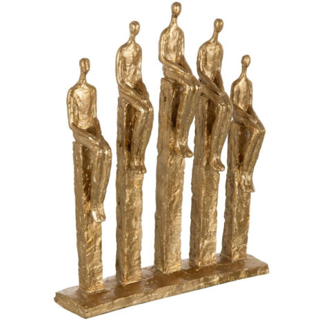 5 Personnages sur Pied Déco "Adole" 40cm Or