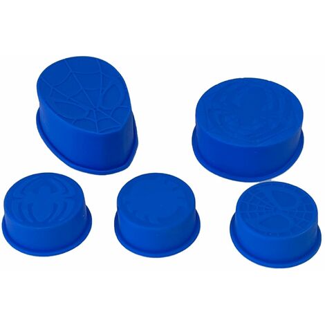 5 Petits moules souples Spiderman Bleu